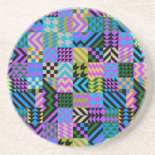 Tribal Folk Art - Blue Coaster