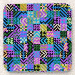 Tribal Folk Art - Blue Coaster