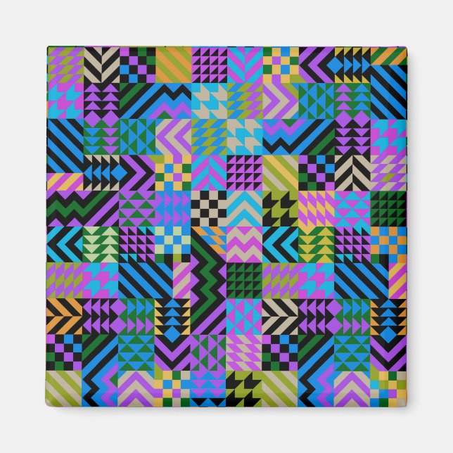 Tribal Folk Art - Blue Magnet (Front)