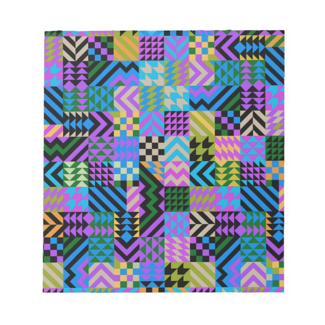 Tribal Folk Art - Blue Notepad (Front)