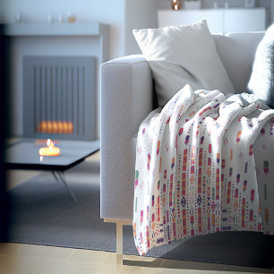 Tribal Folk Art In Structured Pattern Fleece Blanket