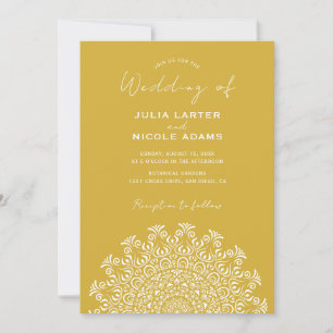 Tribal Folk Country Culture Crest Mandala Wedding Invitation