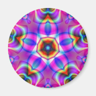 Tribal Fractal Mandala Star Flower Magnet