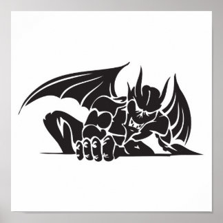 tribal gargoyle design poster