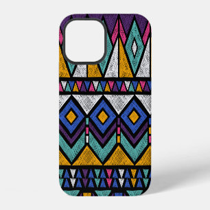 Tribal Geometric Aztec: Colourful Vintage Pattern iPhone 12 Case