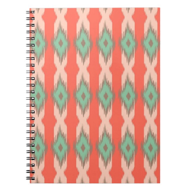Tribal geometric diamond stripes Aztec pattern Notebook (Front)