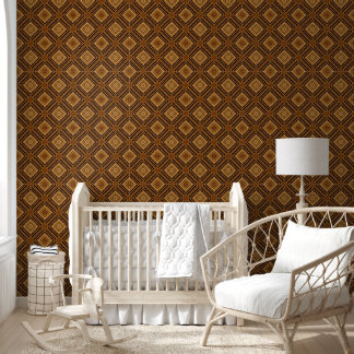 Tribal Geometric Diamond – Warm Oriental Wallpaper