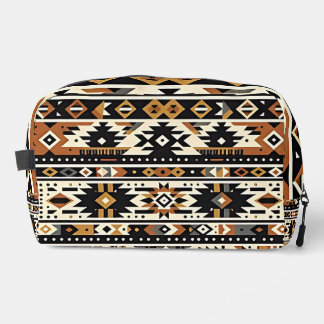 Tribal Geometric Earth-Tone Dopp Kit