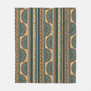 Tribal Geometric Ethnic Vintage Background Fleece Blanket