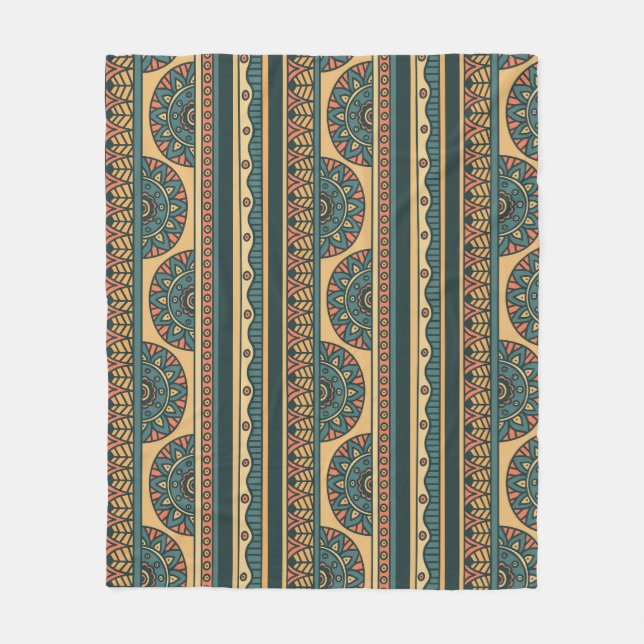 Tribal Geometric Ethnic Vintage Background Fleece Blanket (Front)