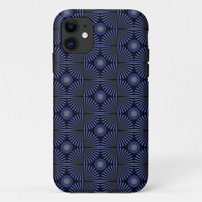 Tribal Geometric grey & blue Case-Mate iPhone Case (Back)