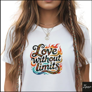 Tribal Geometric Love Without Limits Flames T-Shirt