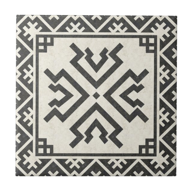 Tribal geometric pattern (Amulet) Ceramic Tile (Front)