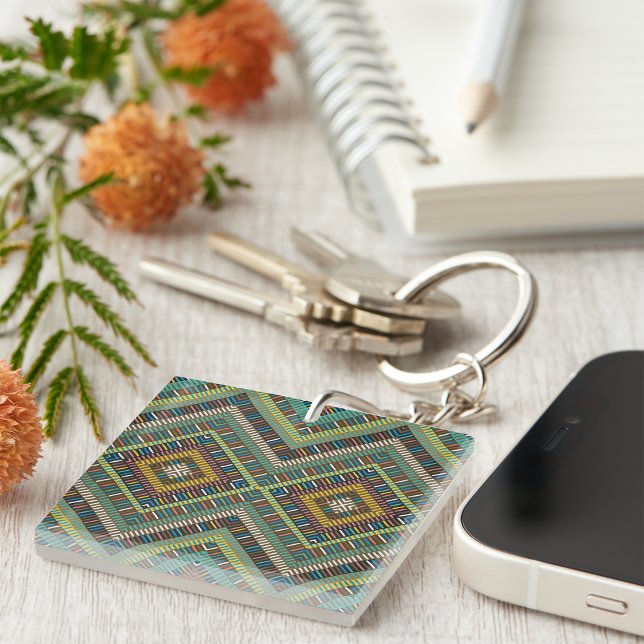 Tribal Geometric Pattern Boho Ethnic Aztec  Key Ring (Creator Uploaded)