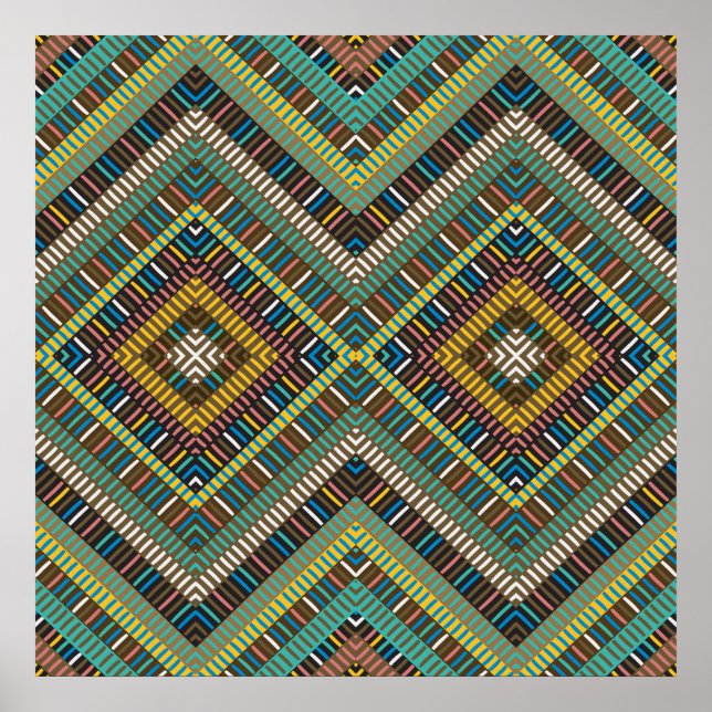 Tribal Geometric Pattern Boho Ethnic Aztec  Poster (Front)