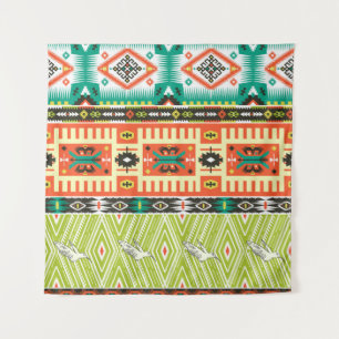 Tribal Geometric: Quotes Text Pattern. Tapestry