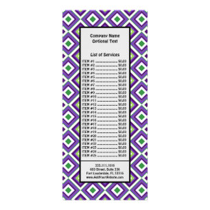 Tribal Geometric Shape Mystic Purple Green Rhombus Rack Card