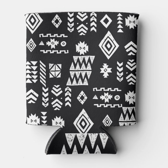 Tribal geometric: stylish seamless background. can cooler (Front)