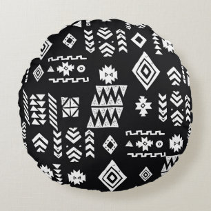 Tribal geometric: stylish seamless background. round cushion