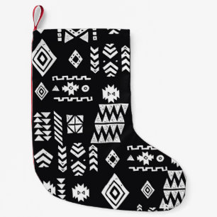 Tribal geometric: stylish seamless background. small christmas stocking