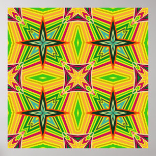 Tribal geometric vintage pattern. Seamless ethnic  Poster