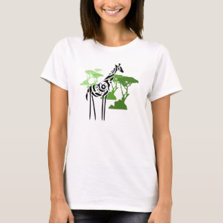 Tribal Giraffe - Green T-Shirt