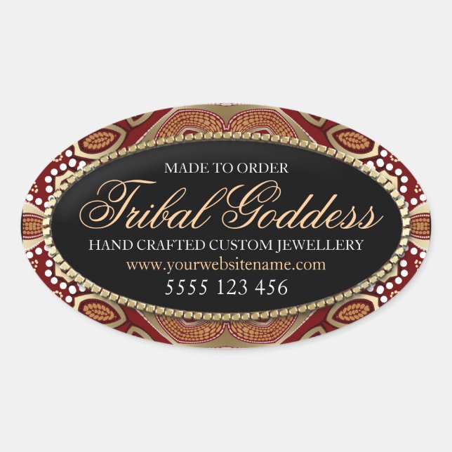 Tribal Goddess Oval Product Stickers (Front)