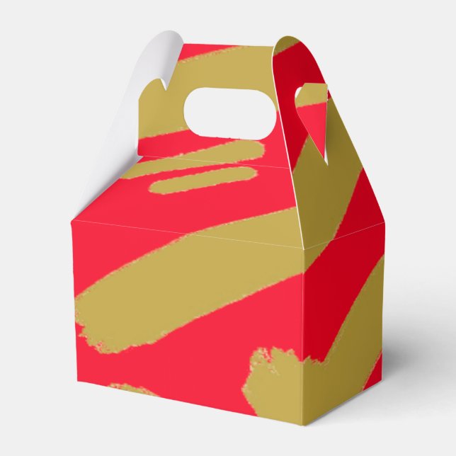 Tribal Gold and Red Favour Box (Front Side)