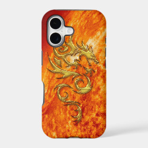 Tribal Gold Dragon & Burning Sun iPhone Case
