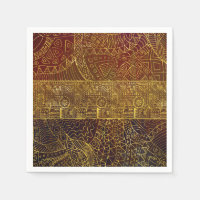 Tribal Gold Pattern on Brown Paint