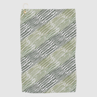 Tribal Green Stripes Abstract Pattern  Golf Towel
