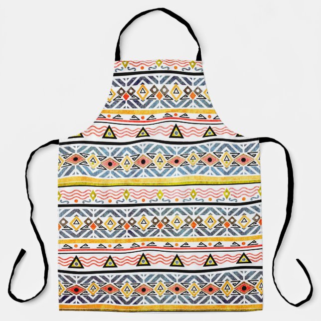 Tribal grunge ethno folk pattern in retro style apron (Front)