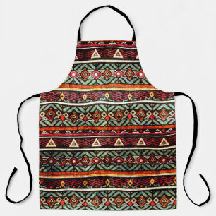 Tribal grunge ethno folk pattern in retro style apron