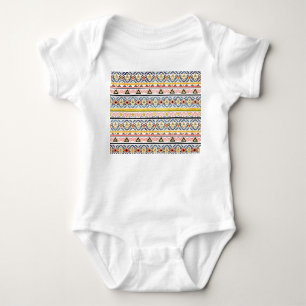 Tribal Grunge: Ethno Folk Retro. Baby Bodysuit