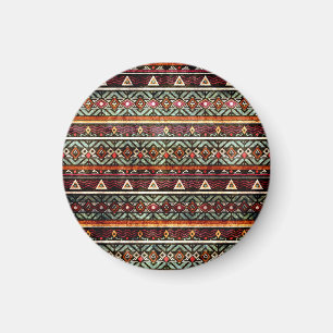 Tribal Grunge: Ethno Retro Pattern Magnet