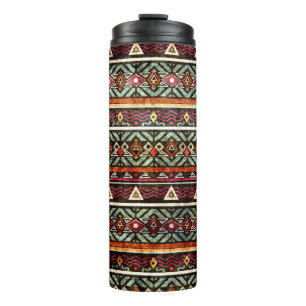 Tribal Grunge: Ethno Retro Pattern Thermal Tumbler