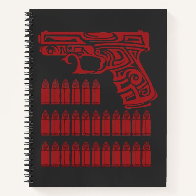 Tribal Gun Illustration Notebook (Front)