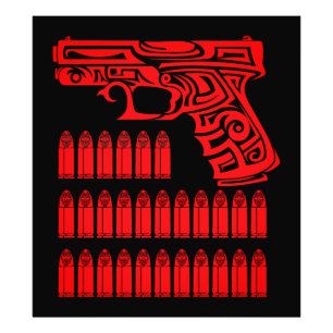 Tribal Gun Illustration Photo Print