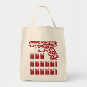 Tribal Gun Illustration Tote Bag