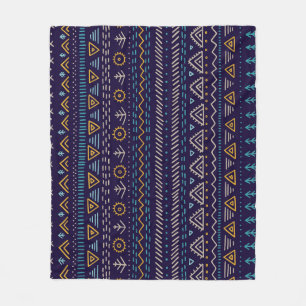 Tribal Hand-Drawn: Ethnic Seamless Pattern Fleece Blanket