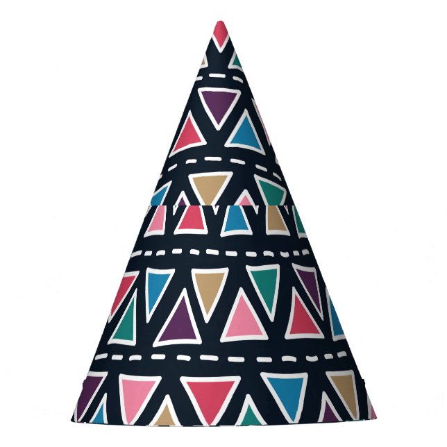 Tribal Hand Drawn, Seamless Abstract. Party Hat (Front)