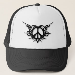 Tribal Heart Peace Sign Trucker Hat