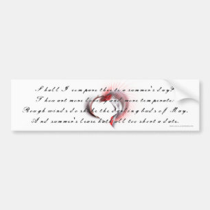 Tribal Heart with Shakespeare's sonnet 18 Bumper Sticker