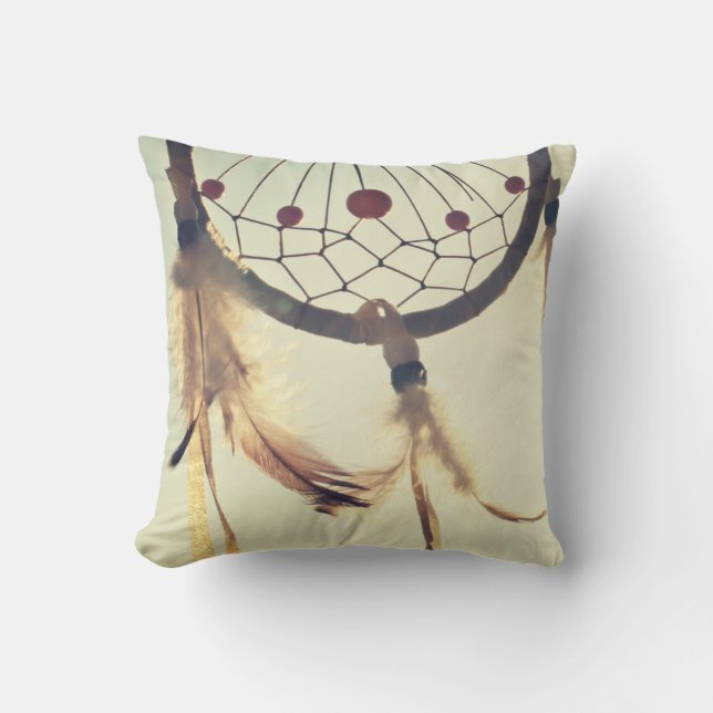 Tribal Hipster Dream Catcher Throw Pillow (Front)