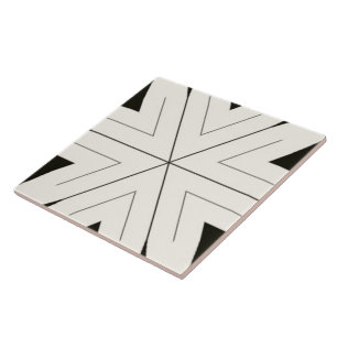 Tribal Home Black & White Ceramic Tile