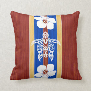 Tribal Honu Fake Wood Surfboard Cushion