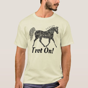 Tribal Horse Trotting Optional Name Trot On T-Shirt