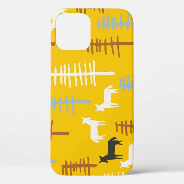 Tribal Horses: Forest Retro Seamless Case-Mate iPhone Case (Back)