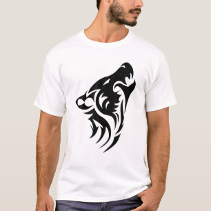 Tribal Howling Wolf T Shirt T Shirt