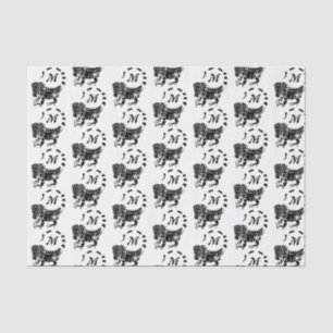 Tribal Iguana Monogram Tissue Paper